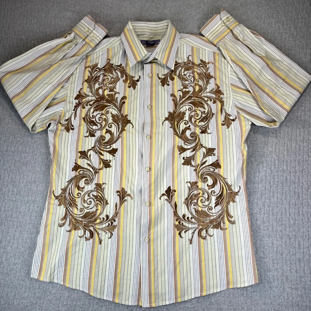 Country western cowboy rodeo bundle Embra 2 Dress Shirts Men XL‎ embroidered